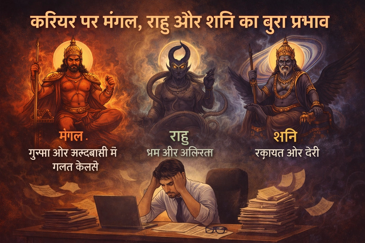 करियर पर मंगल, राहु और शनि का बुरा प्रभाव: कारण, संकेत और समाधान